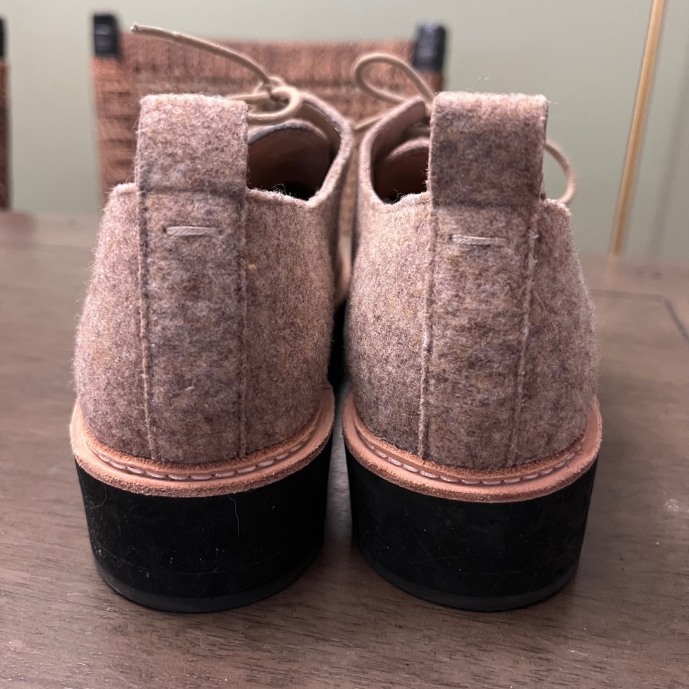 Eileen‎ Fisher Nims Platform Oxford in Felt Barley Tan Size 8 Flats - Picture 5 of 8